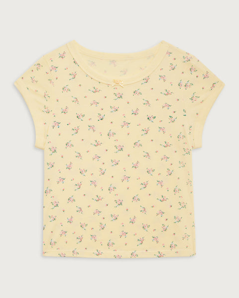 Crop top ajustado de manga corta