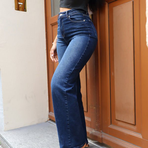 Jean de cintura baja corte recto