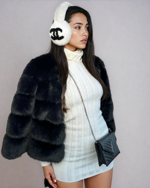 Chaqueta corta de pelo sintético ultra suave