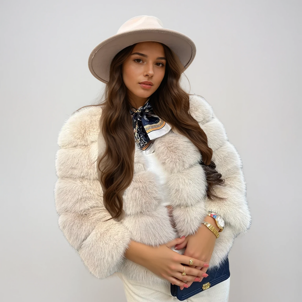 Chaqueta corta de pelo sintético ultra suave